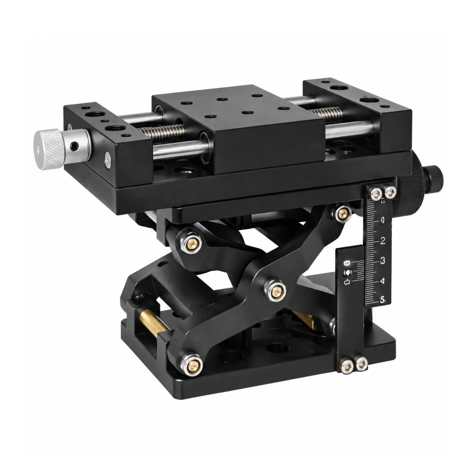 Manual Scissor Lift Platform 6061 Aluminum Alloy Lab Positioning Stage with Perforated Work Surface