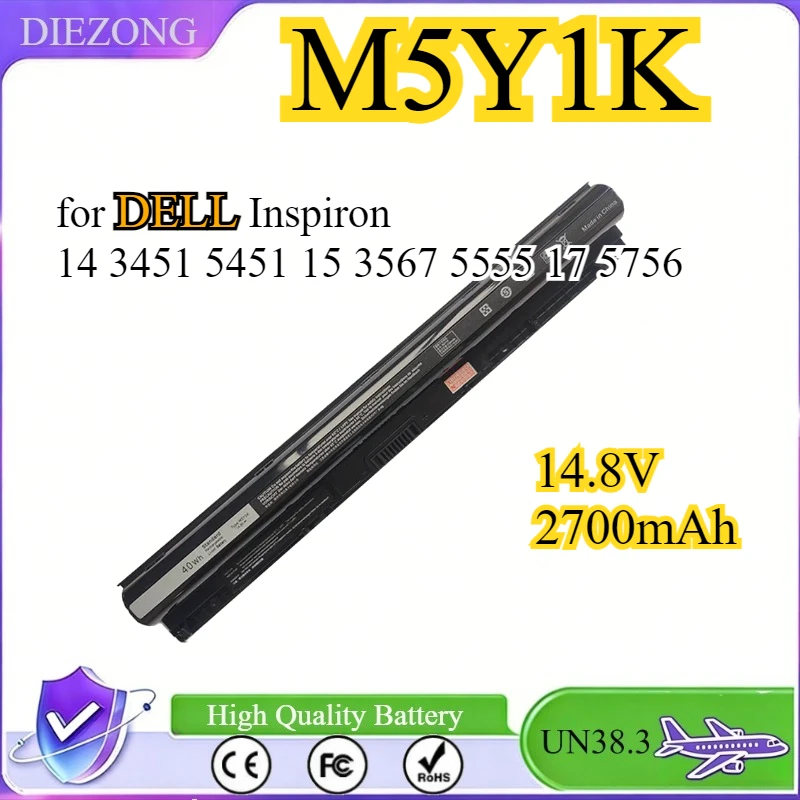 

New M5Y1K Laptop Battery for DELL Inspiron 14 3451 5451 15 3567 5555 17 5756 for DELL Vostro 3458 3551 3558 14.8V 40Wh Bateria