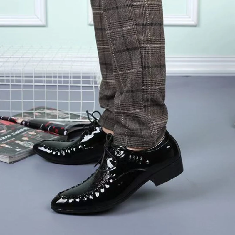 

Сморшки на шнуровке, деловая офисная обувь, весенне-осенняя социальная обувь, мужская вечерняя элегантная и классическая повседневная мужская официальная обувь из воловьей кожи 39,