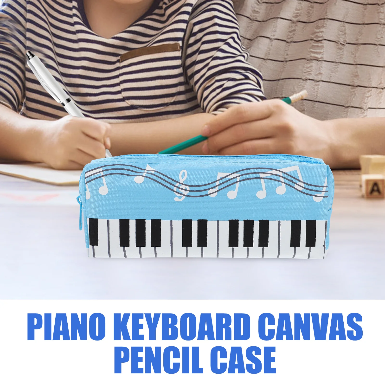 

Music Note Piano Keyboard Pencil Case for Small Canvas Pen Pouch Student Gift Japanese School Supplies Office Bag Portable