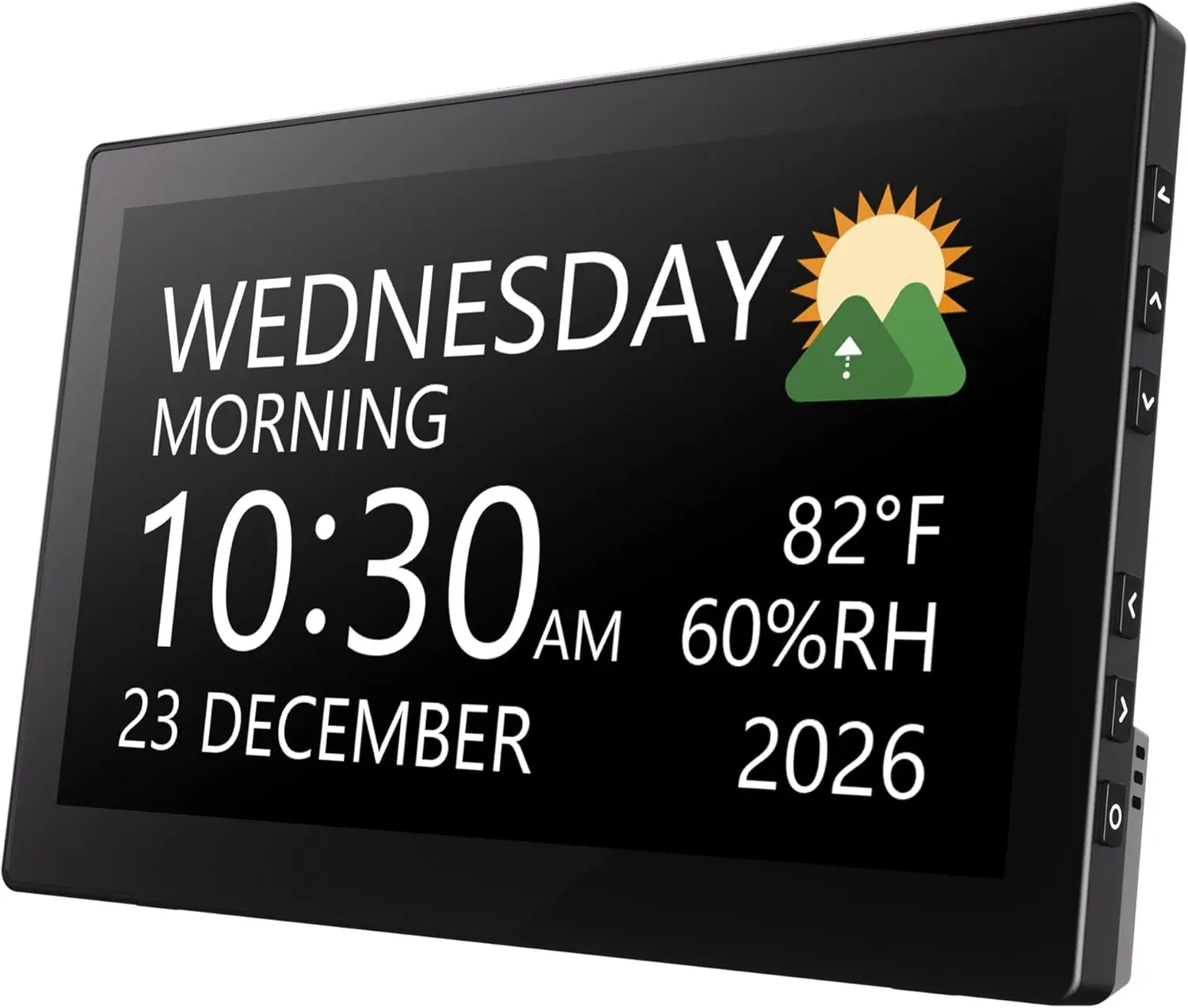 

Большие цифровые часы-календарь с 12 темами, 20 будильниками, автоматическим затемнением, отображением температуры и влажности для пожилых людей и использования на рабочем столе