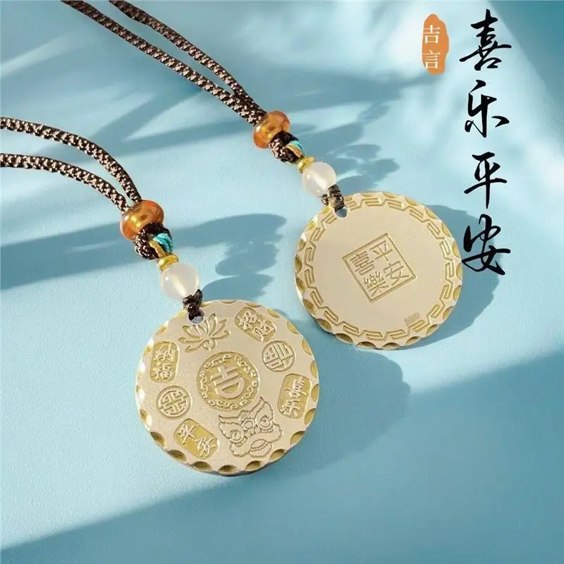 

S999 Solid Fat Dong Lai Круглое мужское и женское ожерелье с подвеской, серебряные украшения