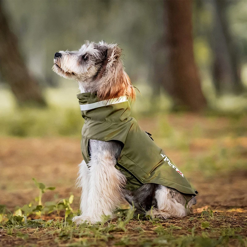 

Teddy Schnauzer Dog Raincoat With Anti Adhesive Velcro And Reflective Strape Pet Outdoor Small Medium Hoodie Pets Raincoat