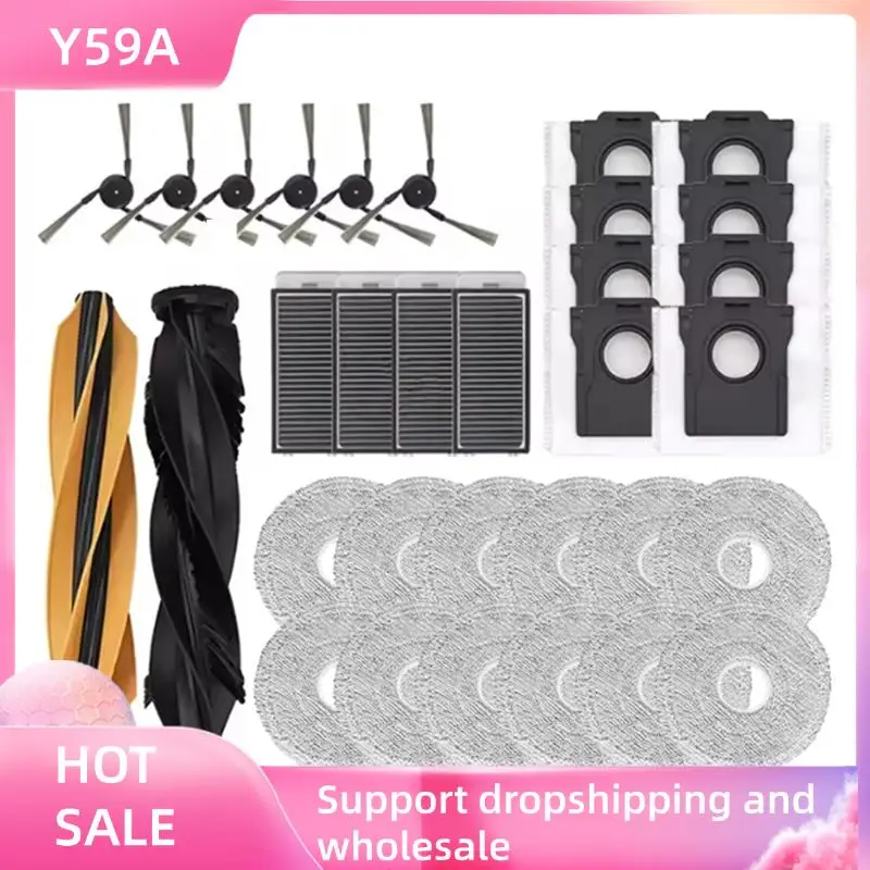 

Y59A For Dreame X50 Ultra / S40 Enhanced Edition Robot Vacuum Cleaner Replacement Accessories Brush Filters Mop Pads Dust Bag