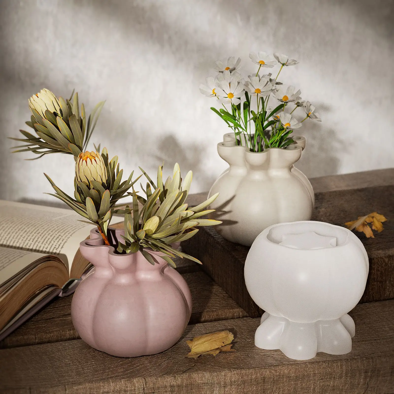 

DIY Mirror Resin Lucky Bag Vase Epoxy Silicone Mold Aromatherapy Gypsum Storage Can Flower Vase Container Jar Silicone Molds