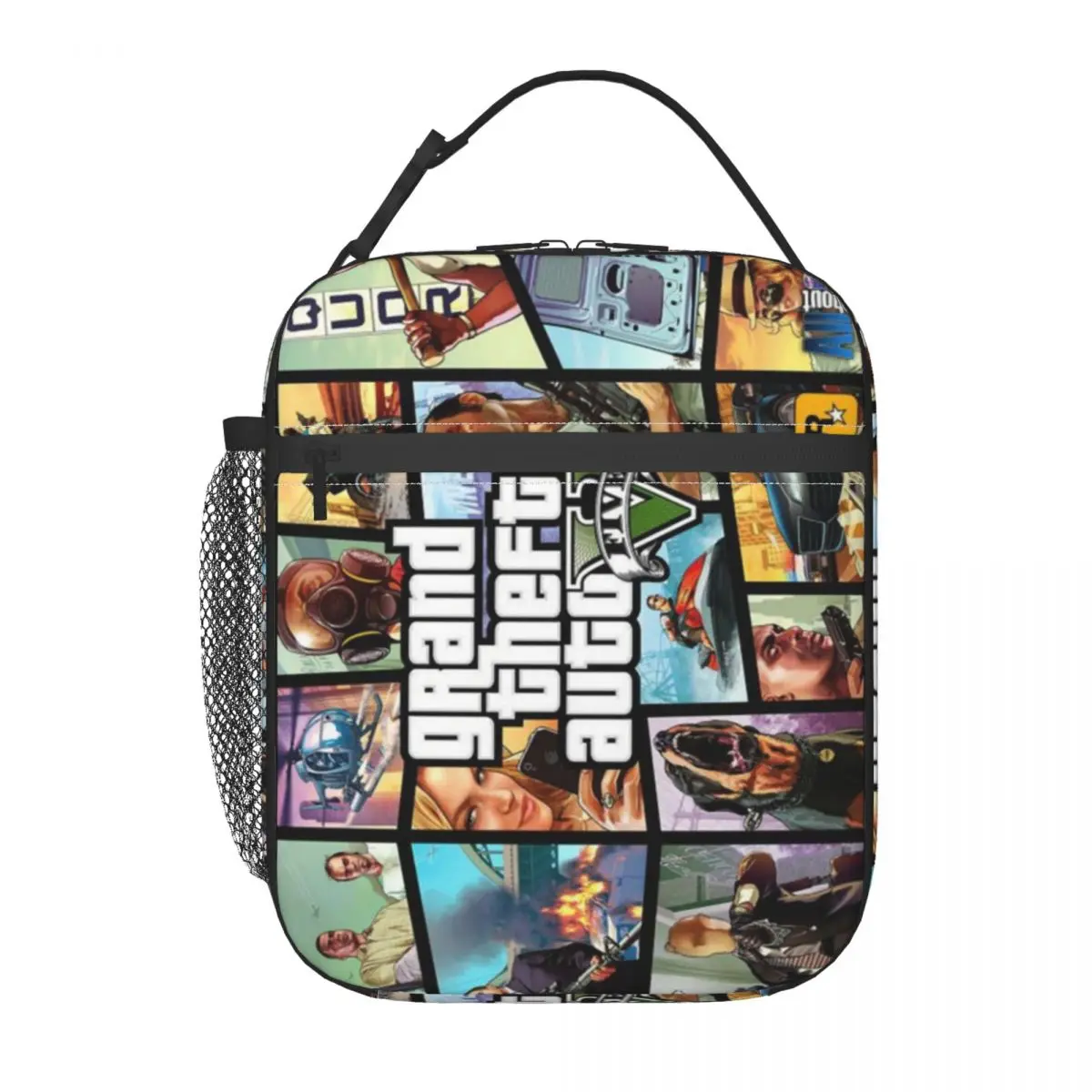 Adventure Game Grand Theft Auto Thermal Insulated Lunch Bags  GTA Resuable Lunch Tote for Outdoor Picnic Multifunction Food Box