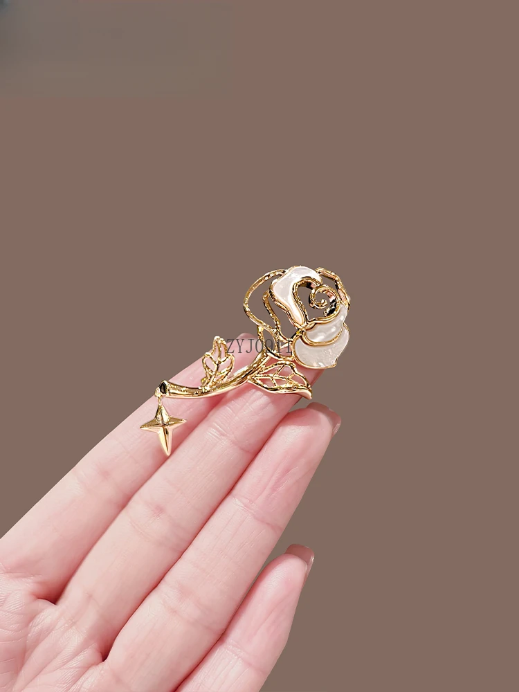 Rose Flower Brooch High-end Women's Delicate Pin Accessories Suit Collar Pin
