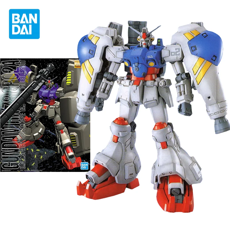 Bandai Original GUNDAM MG 1/100 RX-78 GUNDAM GP02A Anime Action Figure Assembly Model Toys Collectible Model Gifts for Children