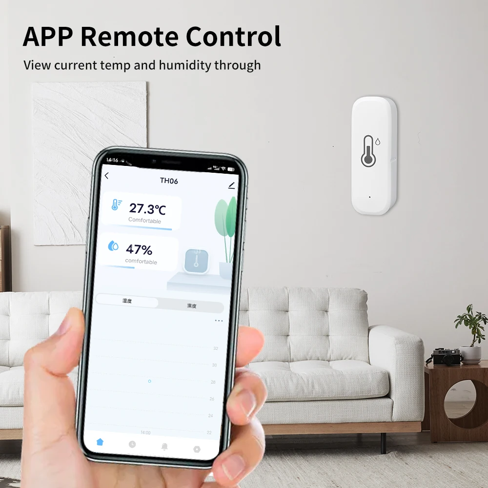 TNCE Tuya sensor de temperatura e umidade wi-fi/zigbee, monitor higrômetro termômetro interno, funciona com vida inteligente alexa google home