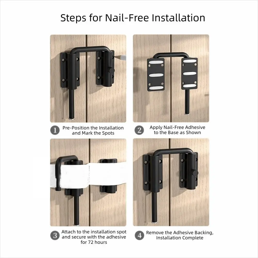 Hardware Aluminum Alloy Door Latch Lock 90/180 Degree Non Perforated Gate Latch Universal Anti Unisex Anti-theft Buckle Shed