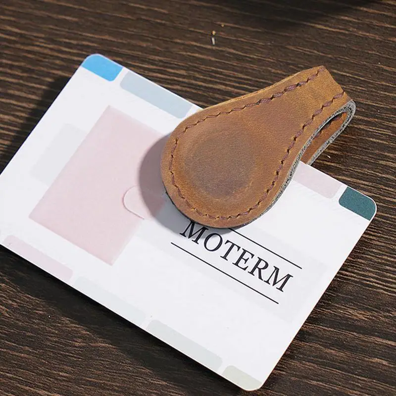 Leather Bookmark Magnetic Retro Leather Magnetic Bookmark Clip Non-Slip Book Marker Clip Corner Page Bookmark Handmade