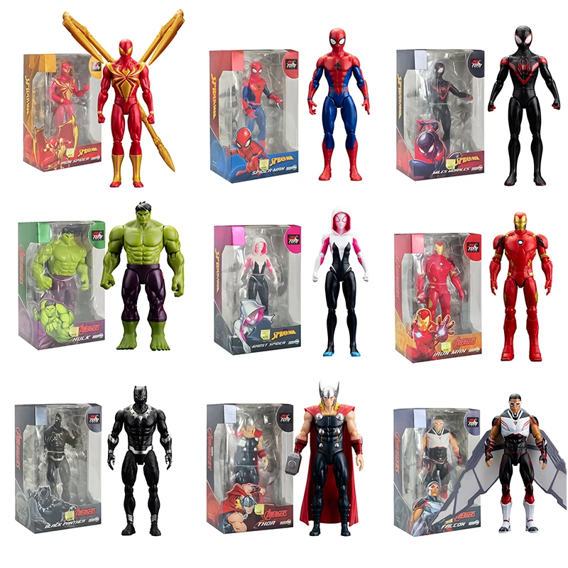 ZDTDS 18cm Avengers Figure Legend Thanos Hulk IronMan Spider Man Gwen Miles Morales Scarlet Hero Big Collection Figurine Toy Set
