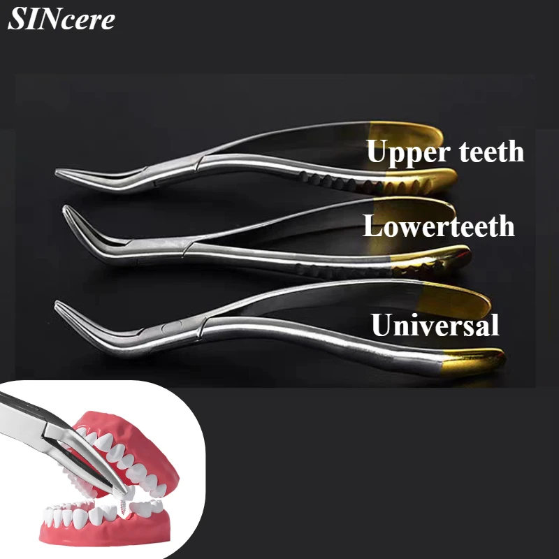 Tandheelkundige Wortel Fragment Minimaal Invasieve Tandextractie Forcep Gebogen Bovenkaak Mandibulaire Tanden Universele Tang Tandarts Gereedschap