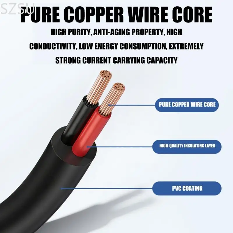 SZSU DC6.3x2.1mm Male To Female Power Extension Cable 1Meter For CCTV Router