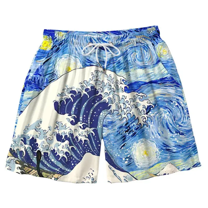Adult and Children's French-style Vintage Rose 3D Printed Shorts, Suitable for Hawaiian Vacations and Versatile for Commuting