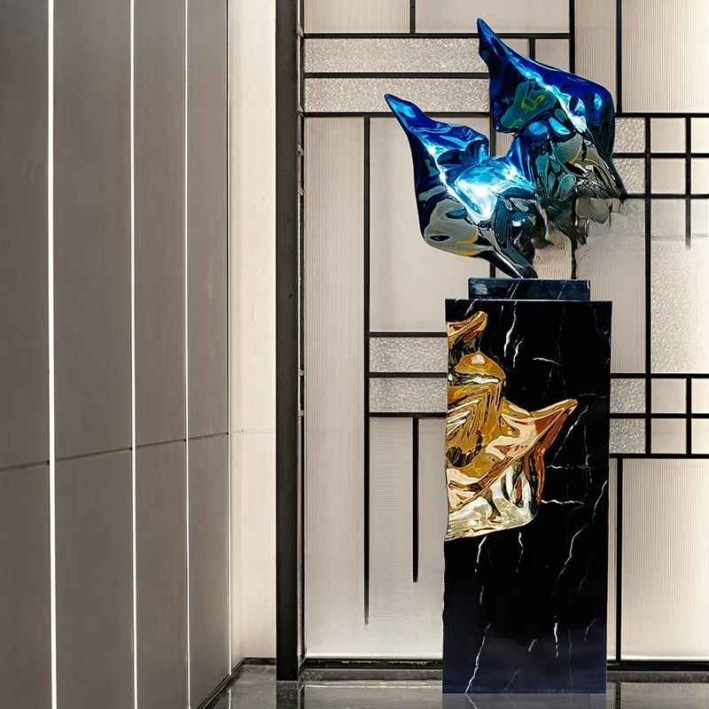 Model room installation office sales department stainless steel soft decoration decoration space