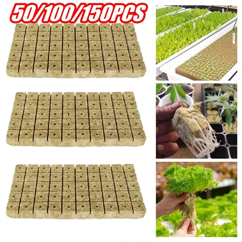 50-150Pcs High-Quality Rockwool Seedling Cube 25x25x25mm Soilless Cultivation Media With 7.8 PH Value Hydroponic Gardening Plant