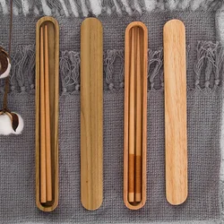 Japanese Style Chopstick Storage Box Wooden Chopsticks Boxes Portable Tableware Holder For Travel Outdoor Dinnerware Supplies