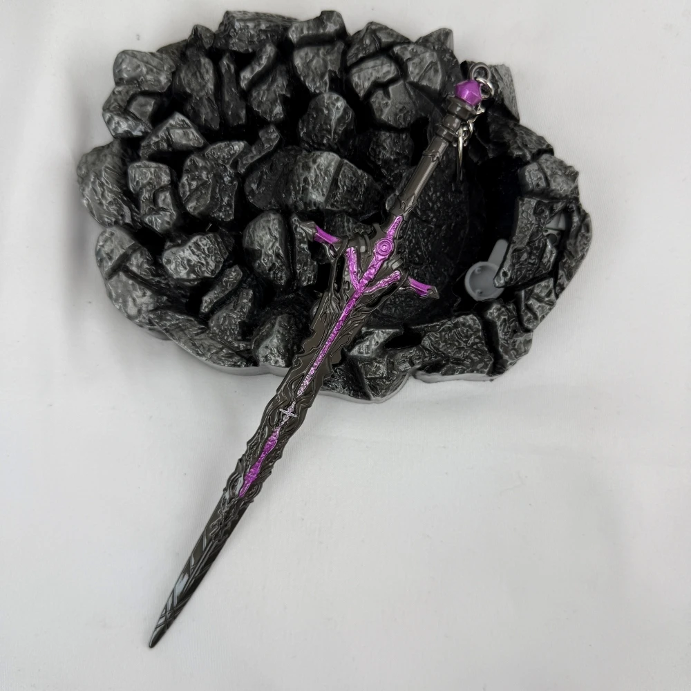 Final Omega Fantasy Sword Replica - 21cm/8.26in Metal Alloy Collectible with Electroplating Finish, Safe Blunt Blade