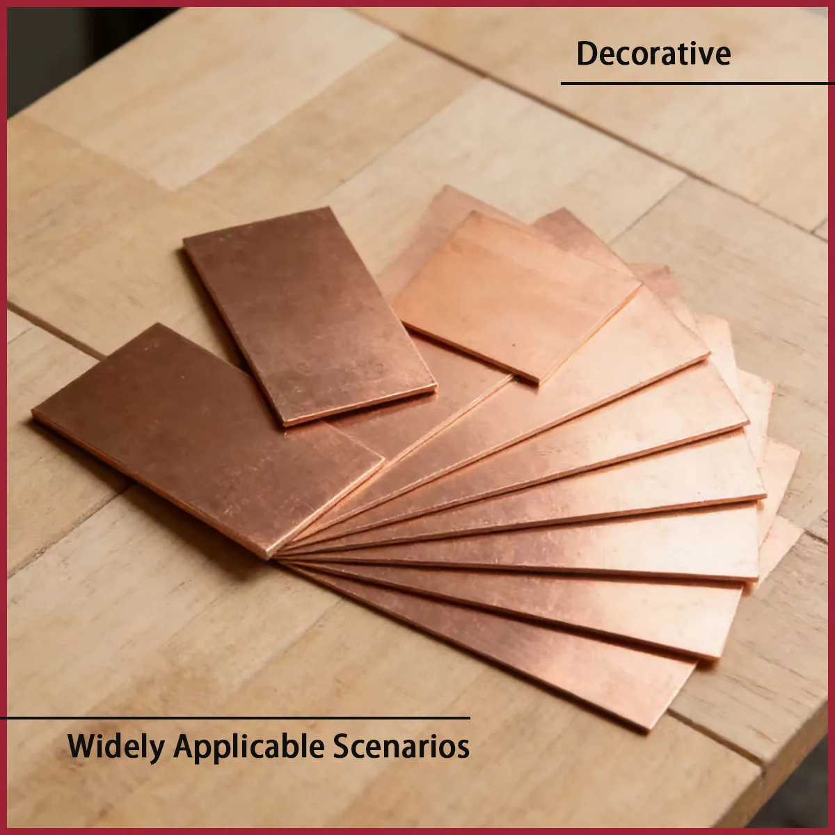 Copper Square Plate with a Thickness of 0.5-2mm Is Used for Building Decoration, Hardware Accessories, Conductive Components, Et