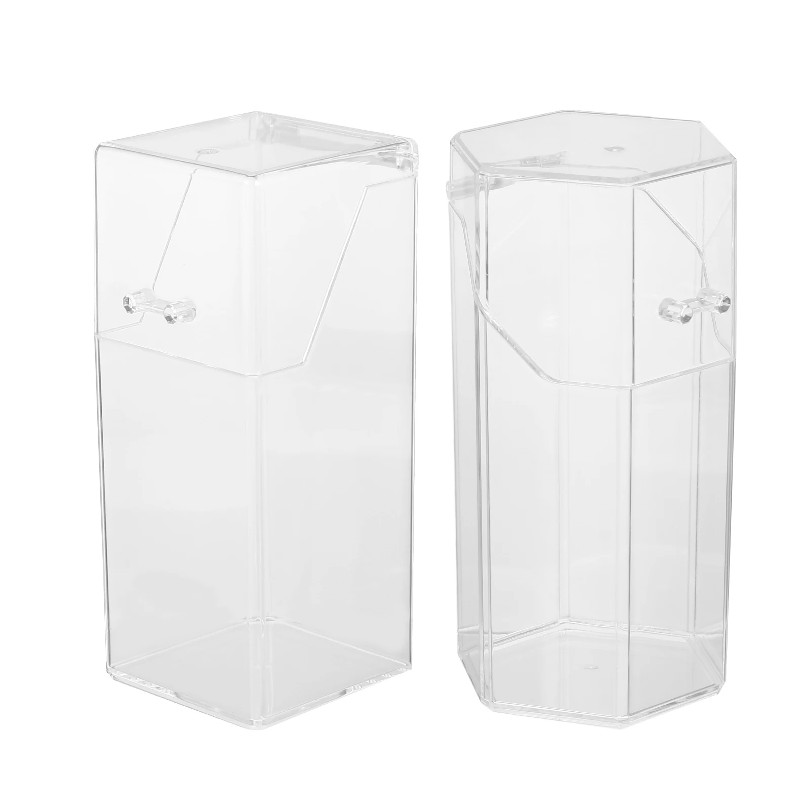 

2Pcs Makeup Storage Container Acrylic Clear Design Durable Safe Cosmetics ganizer Bucket Makeup Storage Bucket Holder