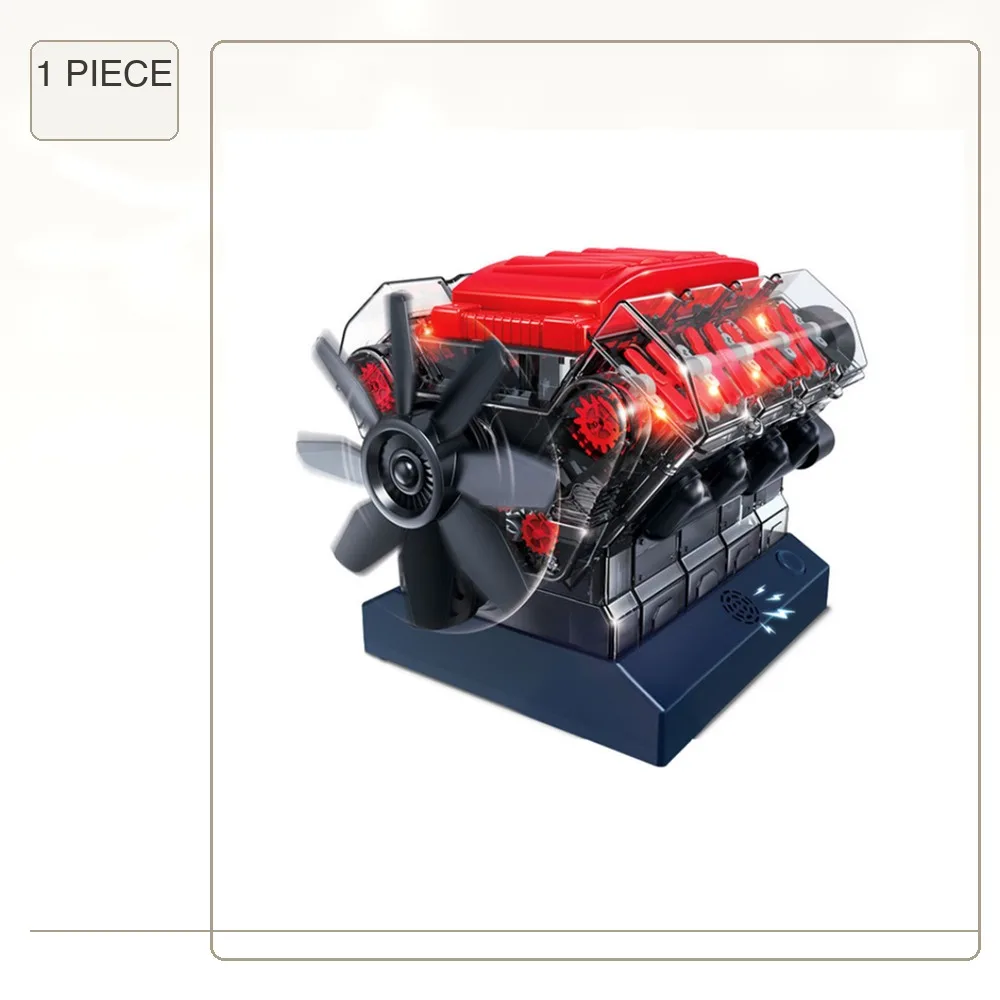 V8 Engine Model Assemble Miniature Physical Model Toy Model Engines Toys Small Simulation High Tech Eight-Cylinder Ca Engine