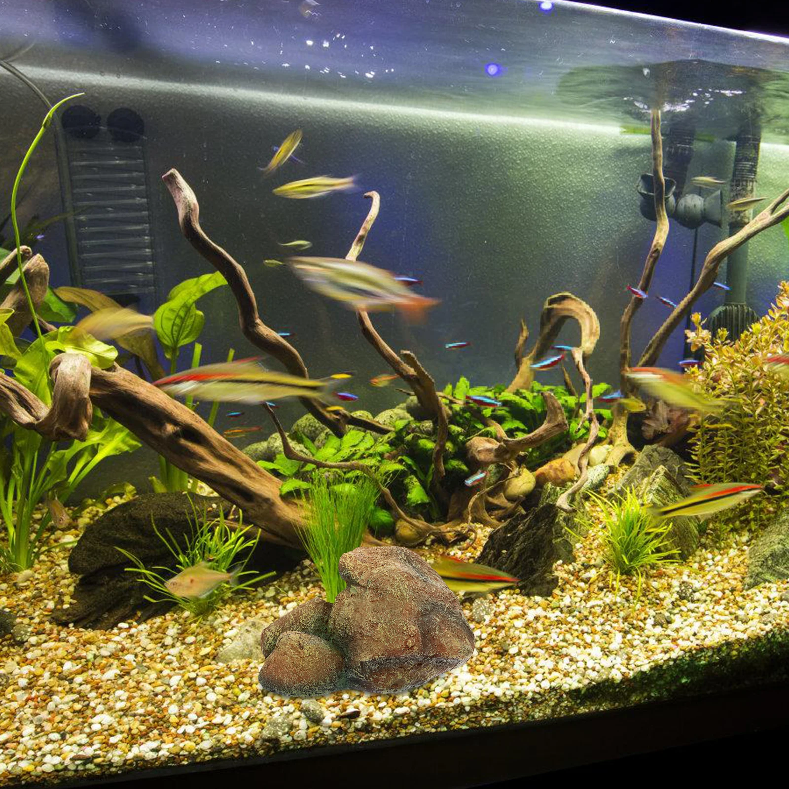 

Artificial Rockery High Realism Lightweight Aquarium Rocks Cave Betta Toys Fish TankPet Aquarium Rock Cave Supplies