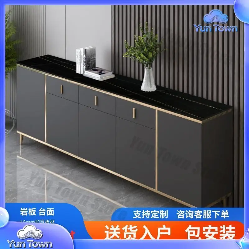 For Modern Minimalist Light Luxury Rock Slab Sideboard Cabinet For Living Room Tea Station Wall Mounted Storage Sofa Back