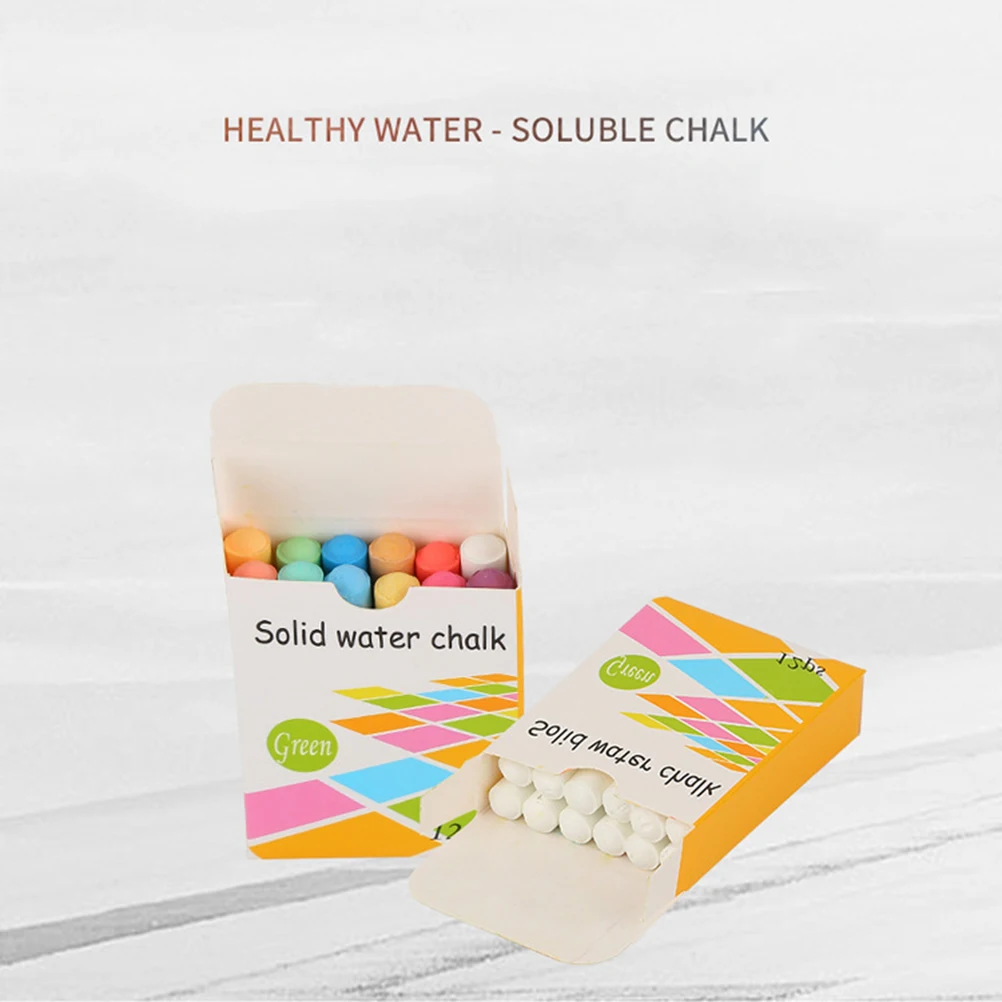 

12-color Chalk + Blackboard Wipe Chalkboard Eraser Dust Free and Whiteboard for Boards