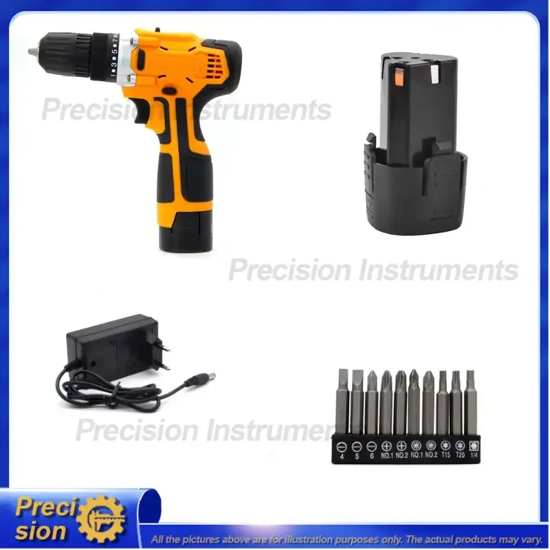 Furadeira Elétrica Sem Fio 12V com Motor Sem Escovas, 21+1 Configurações de Torque, Velocidade Variável, Rotação Reversível e Luz LED