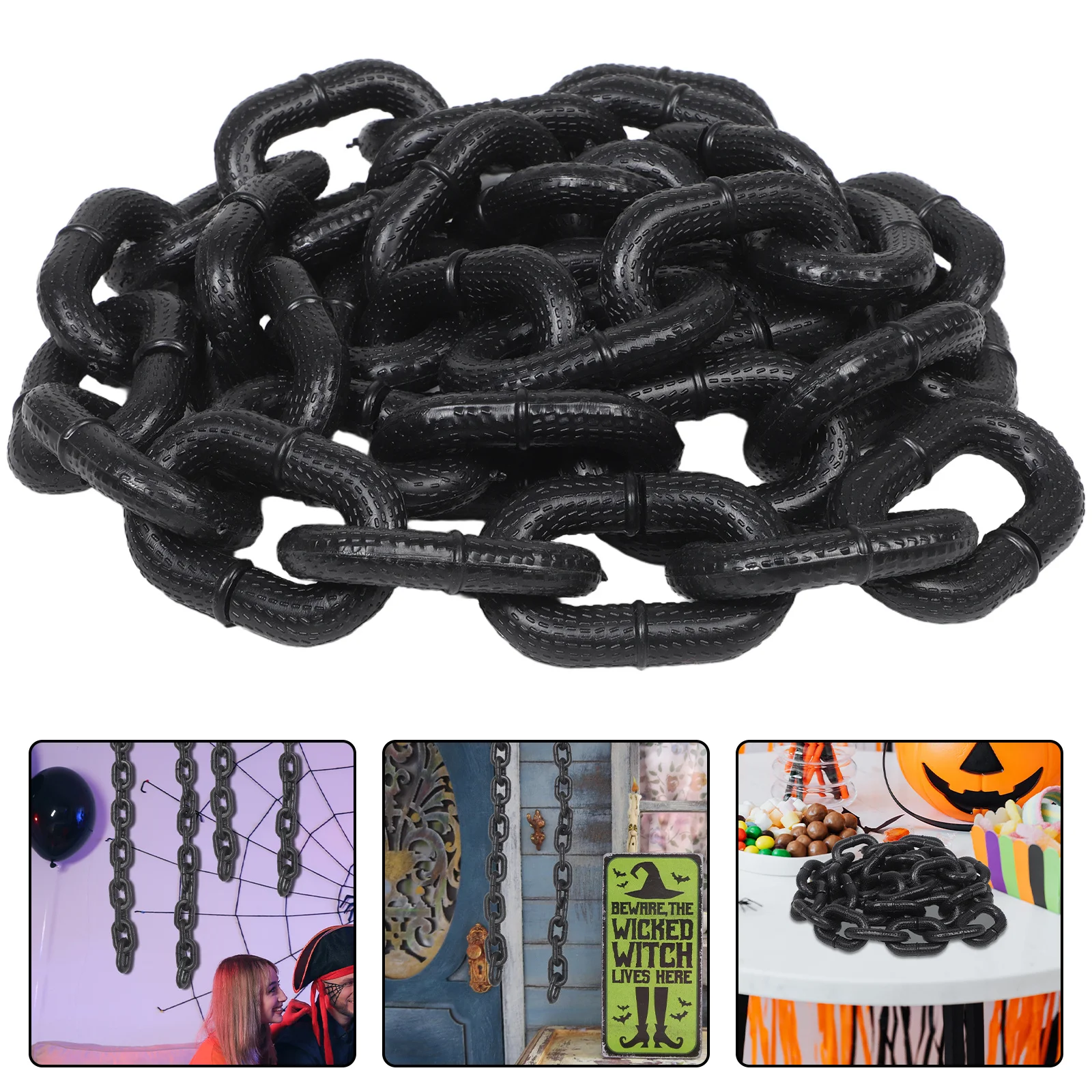 

Halloween Props Fake Plastic Chain Realistic Durable Lightweight Cosplay Movie Bar Party Decorations Chains Halloween