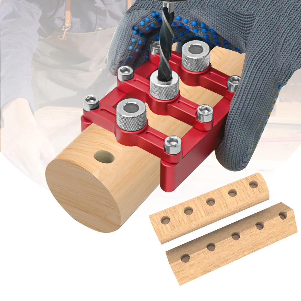 Selbst zentrierende Dübel vorrichtung Holz bearbeitung Tischlerei Loch bohr führung, Holz dübel Loch position ierer mit 3-10mm Bohr hülsen – Detail 4