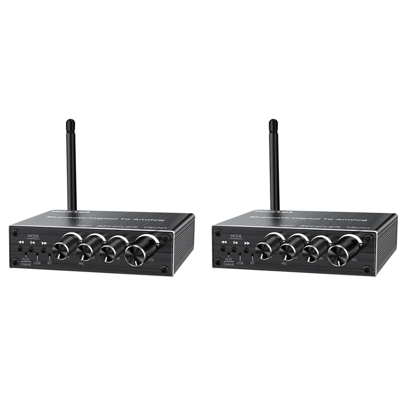 

A37T-2X Bluetooth Audio Receiver Adapter 5.3 Player U Disk Microphone Amplifier Audio Speaker Converter With Remote Control