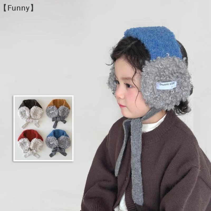 [[مضحك] أطفال بنات أفخم ربط الأذن يفشل اللون حجب تصميم شتاء دافئ محبوك الأذن يفشل سميكة الدافئة محبوك للأذنين