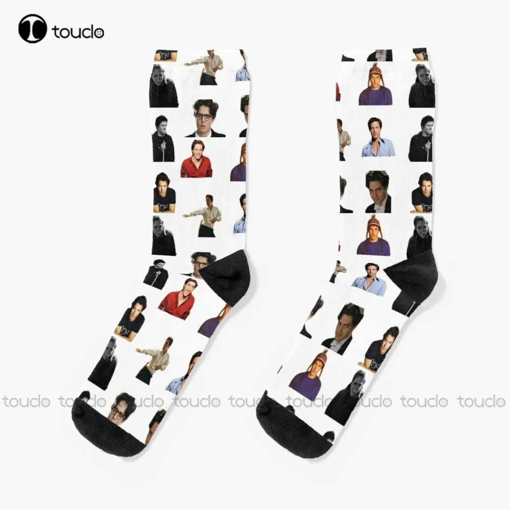 Hugh Grant Memes Sticker Pack Socks Black Baseball Socks Unisex Adult Teen Youth Socks Christmas Gift Custom Hd High Quality