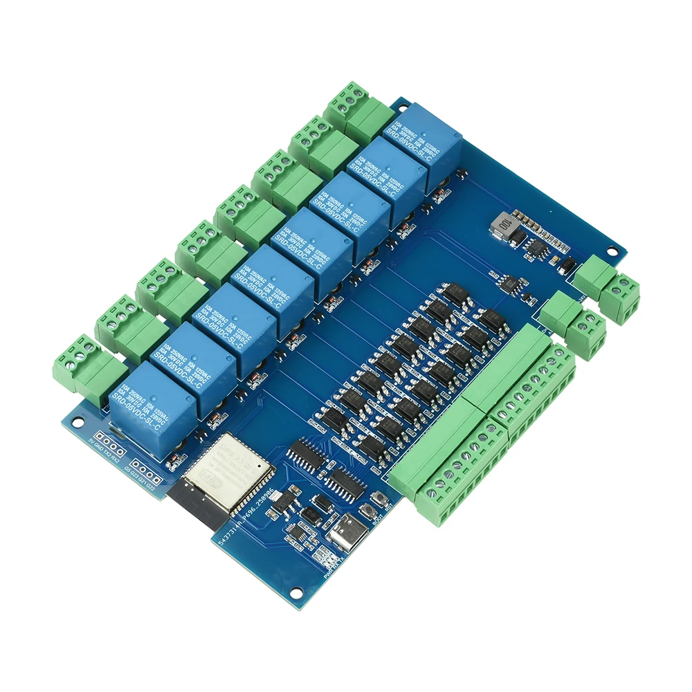 DC 9-24V 4-Channel/8-Channel Relay Module Esp32 Rs485 Modbus Wifi Bluetooth Relay Optocoupler Isolation Module Tyep C