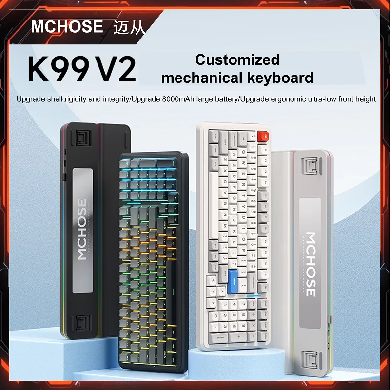 MCHOSE K99V2 Wireless Keyboard-Tri-Mode  Connection, Hot-Swappable Switches,for Gaming/Office