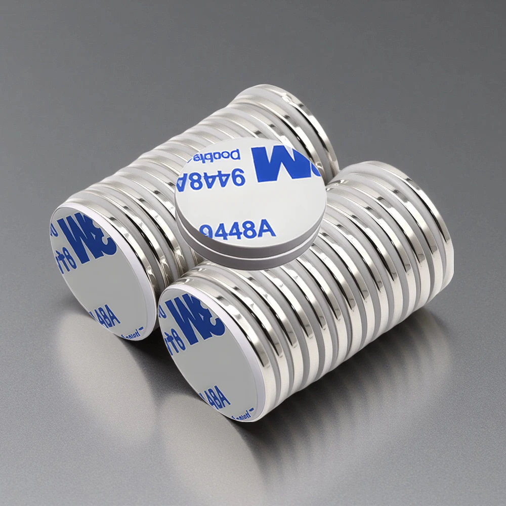 30x3mm  Super Powerful Round Neodymium Magnet  With double-sided adhesive Magnet N35 Strong Permanent Magnetic imanes