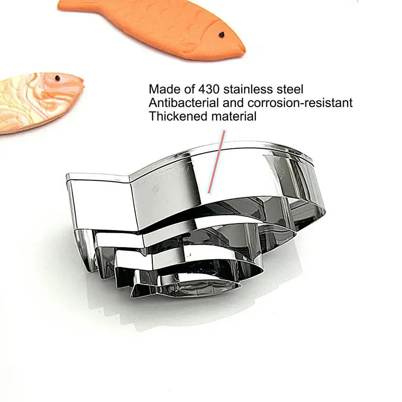 4PCS Cartoon Fish Cookie Cutter Aquatic Animal Fish Molds Cake Pastry Fondant Decorate Tools Cookie Cutters