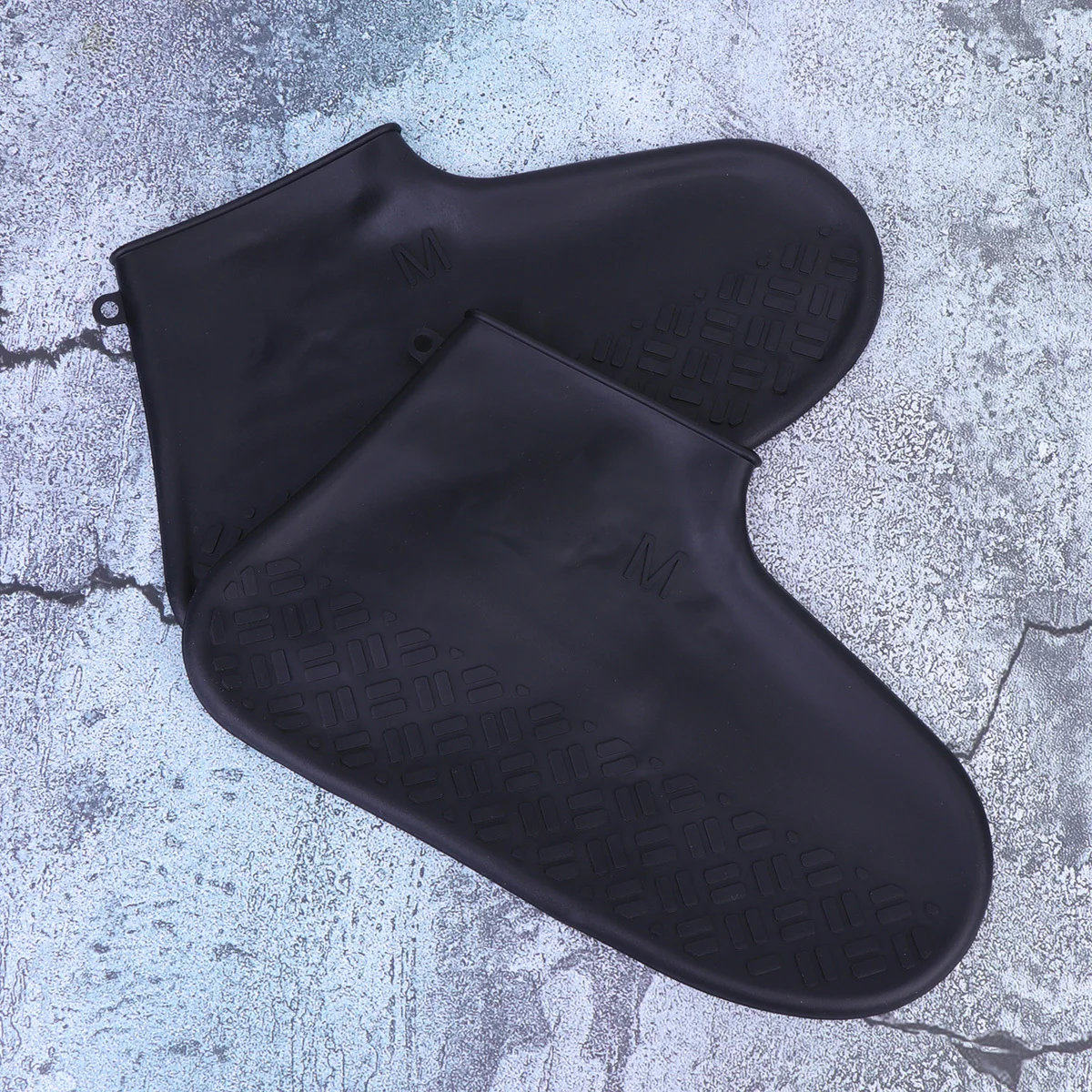 1Pcs Silicone Shoes Cover Black Size M Elastic Waterproof Anti-Skid Overshoes for Outdoor Travel Camping Cycling Rainy Day