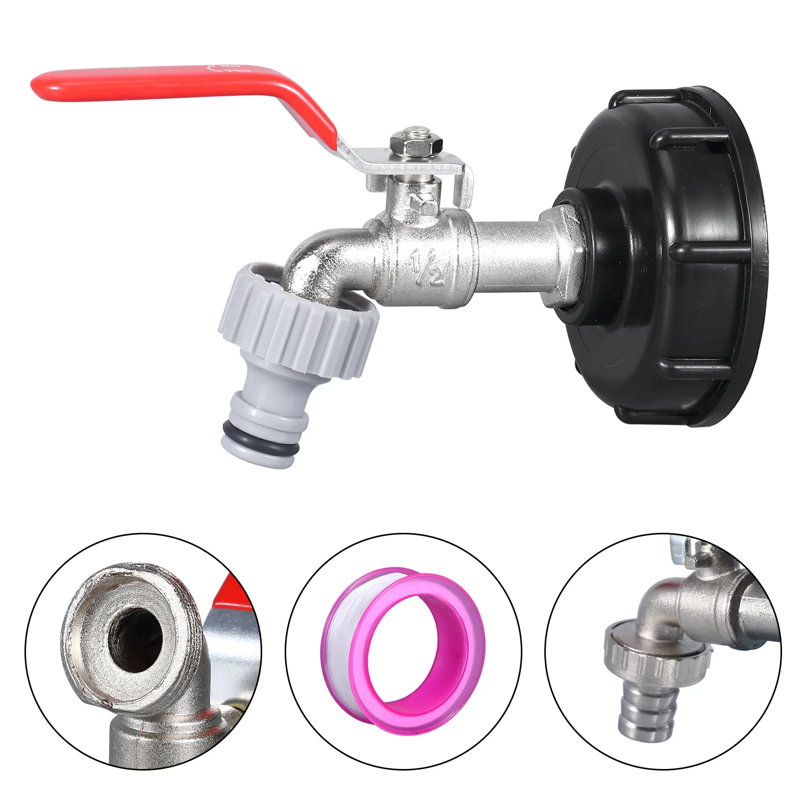 

Ton Barrel Accessories Brass Nozzle 1/2 Inch Pacifier Faucet Connector 3/4 Alloy Faucet 1 Inch