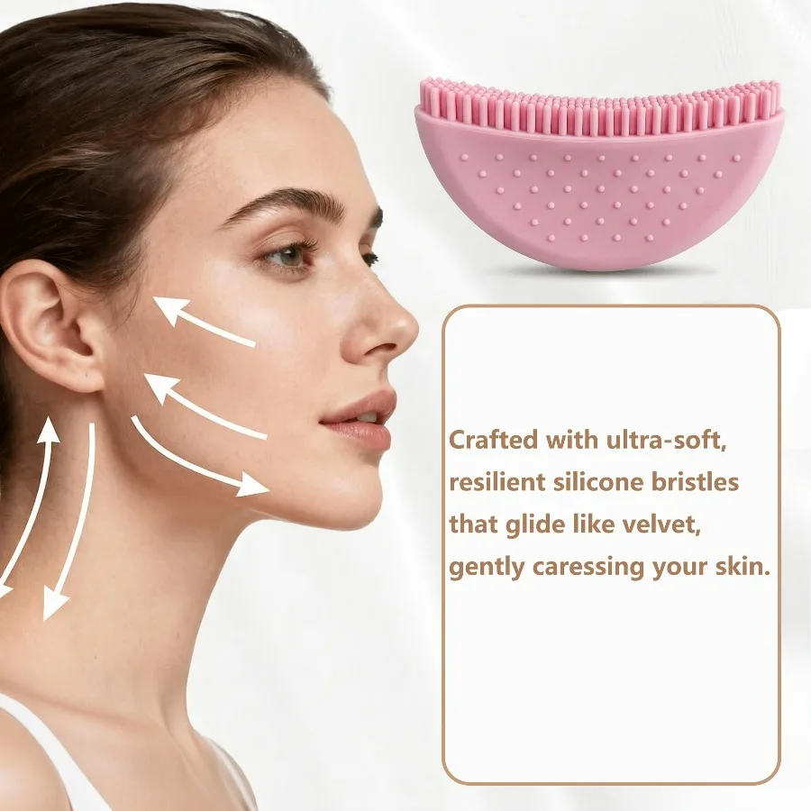 Ergonomic Silicone Face Massage Brush, Lymphatic Drainage & Contouring Tool, Depuffing & Lifting, Home Travel Self-Care view 5