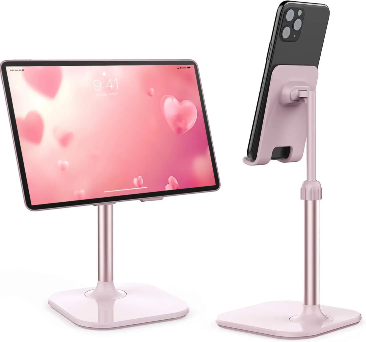 

Adjustable Phone Stand for Desk, Valentine's Gift for All Ages, Compatible with Smartphones and Tablets in Pink