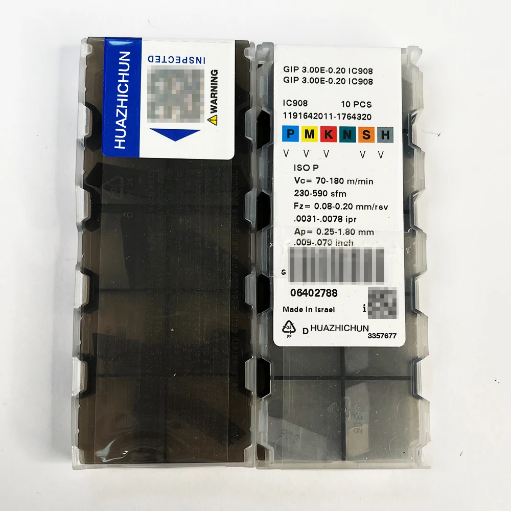 

HUAZHICHUN 10pcs GIP 3.00E-0.20 IC908 Aluminum Insert External Grooving External Turning Tool CNC Cutting Tools