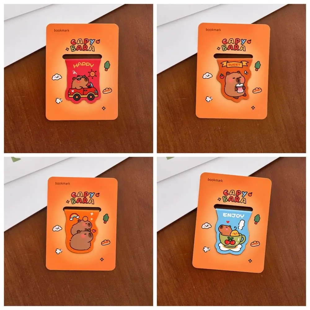 Kawaii Capybara Metal Bookmark Exquisite Durable Cartoon Book Clip Portable Multifunction Book Page Holder Student