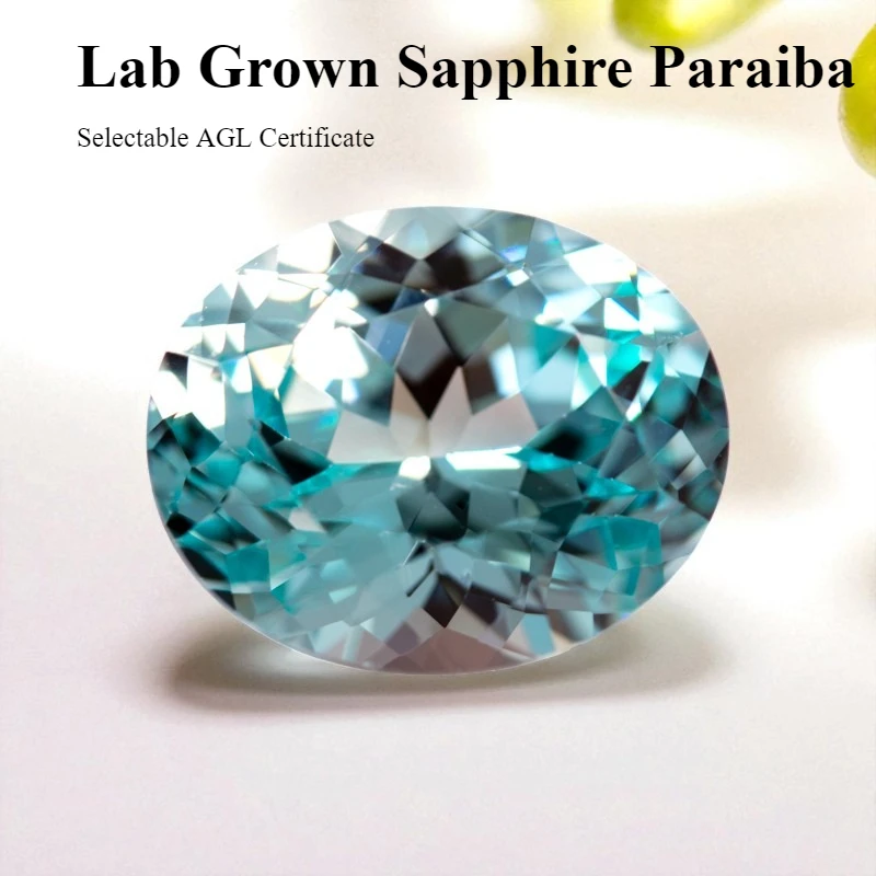 Lab Grown Sapphire Paraiba Oval Cut  Charms Diy Advanced Jewelry Making Materials Selectable AGL Certificate