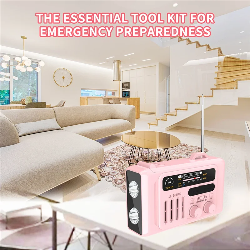 New-Multifunctional Solar Hand Crank Radio Portable AM/FM/NOAA Radio Bluetooth Speaker With LED Reading Lamp For Outdoor