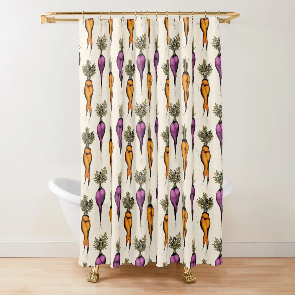 

Sexy carrots botanical chart tattoo flash Shower Curtain For Bathroom Shower Waterproof Bath And Anti-Mold Curtain