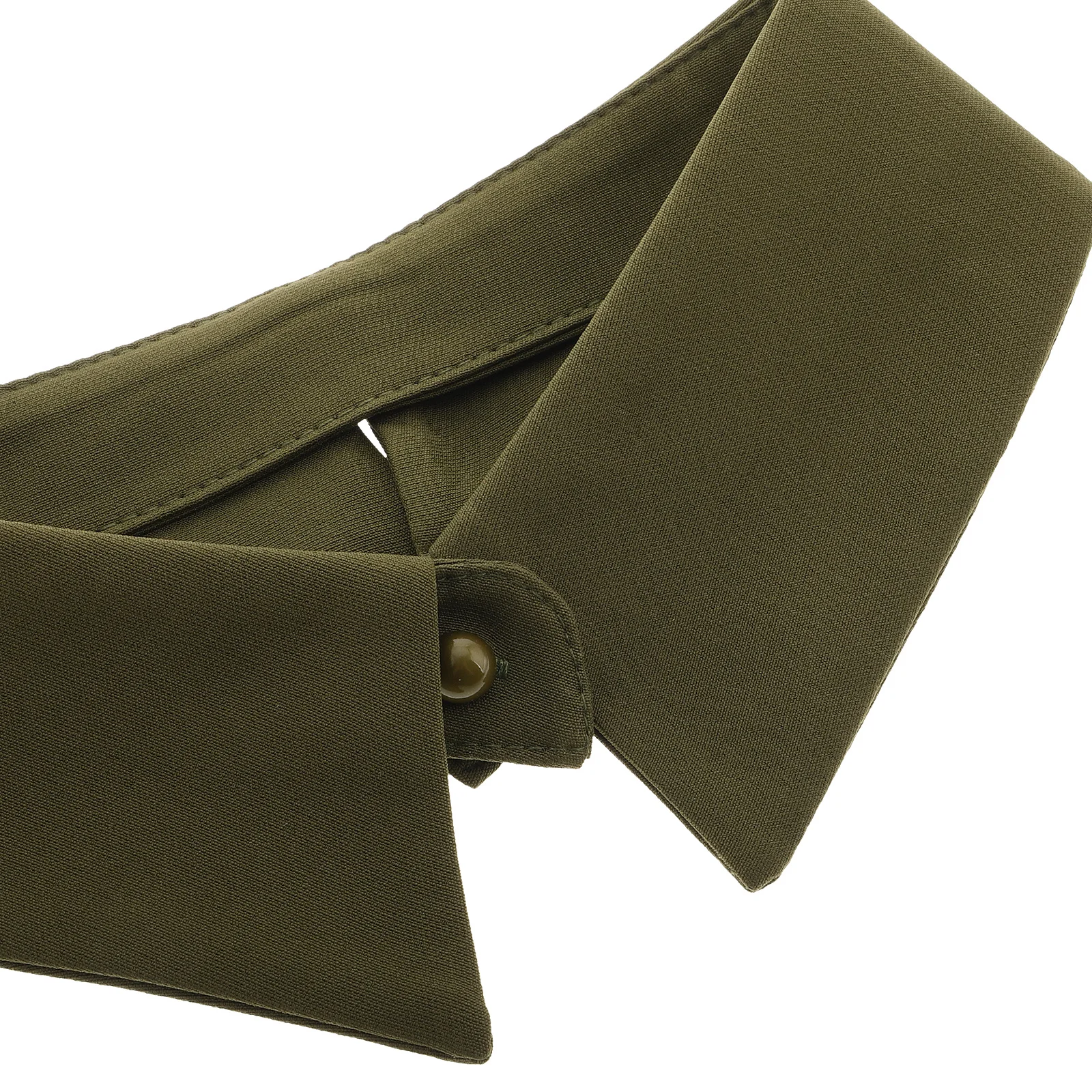 ปกเสื้อปลอมสีเขียวทหารสำหรับผู้หญิง ปกเสื้อแบบถอดได้ทันสมัย ระบายอากาศได้ดี ดีไซน์แฟชั่น