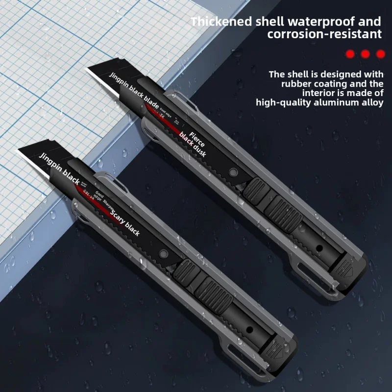 Heavy-duty thickened large utility knife, multifunctional wallpaper knife, sharp and durable black blade, wallpaper cutter